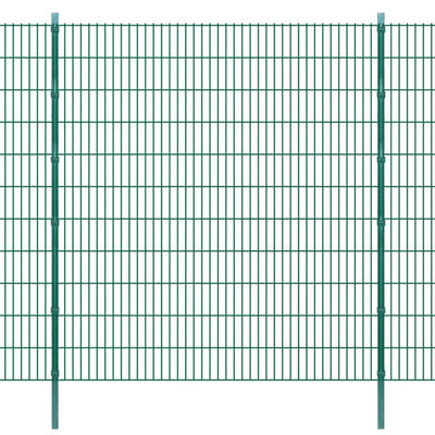 vidaXL Fence Posts 20 pcs Green 280 cm Galvanised Steel