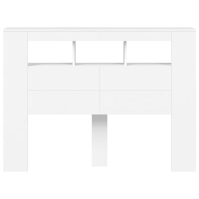 vidaXL LED Headboard White 140x18.5x103.5 cm Engineered Wood