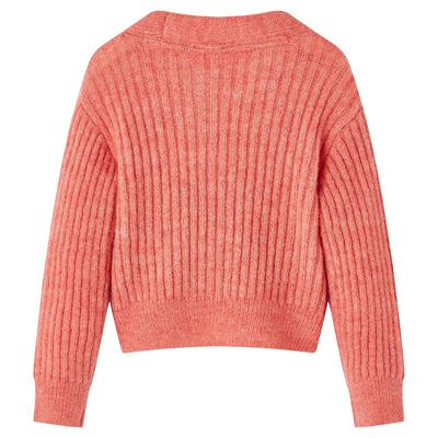 Kids' Cardigan Knitted Medium Pink 140