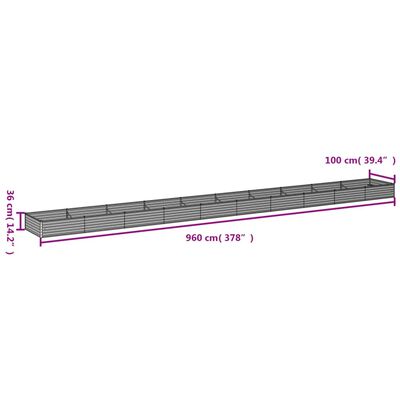 vidaXL Garden Raised Bed 960x100x36 cm Corten Steel