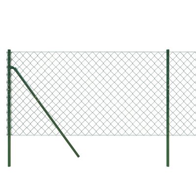 vidaXL Chain Link Fence Green 1x25 m