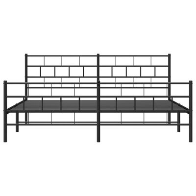 vidaXL Metal Bed Frame without Mattress with Footboard Black 193x203 cm