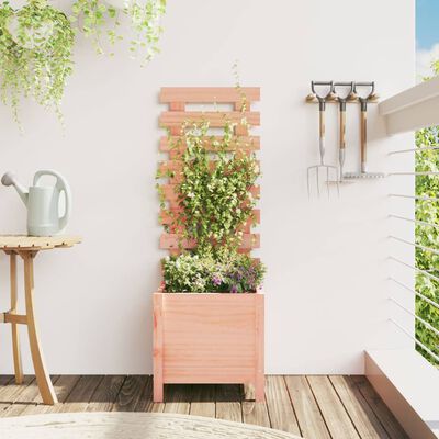 vidaXL Garden Planter with Rack 39x39.5x114 cm Solid Wood Douglas