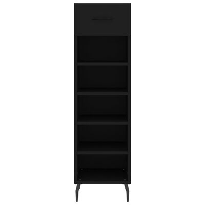 vidaXL Shoe Cabinet Black 30x35x105 cm Engineered Wood