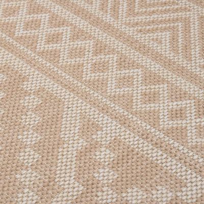 vidaXL Outdoor Flatweave Rug 160x230 cm Brown Stripes