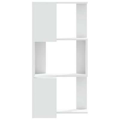 vidaXL Corner Bookcase 3-Tier White 50x50x102 cm Engineered Wood