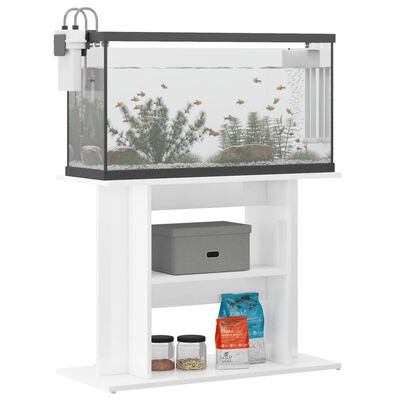 vidaXL Aquarium Stand High Gloss White 80x35x60 cm Engineered Wood