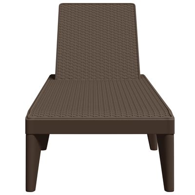 vidaXL Sun Lounger Brown 186x60x29 cm PP