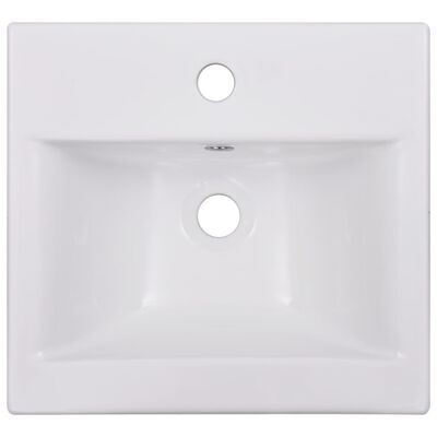 vidaXL Sink Cabinet with Built-in Basin High Gloss White Engineered Wood