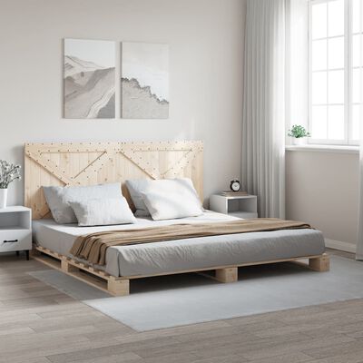 vidaXL Bed Frame without Mattress with Headboard 180x200 cm Super King Solid Wood