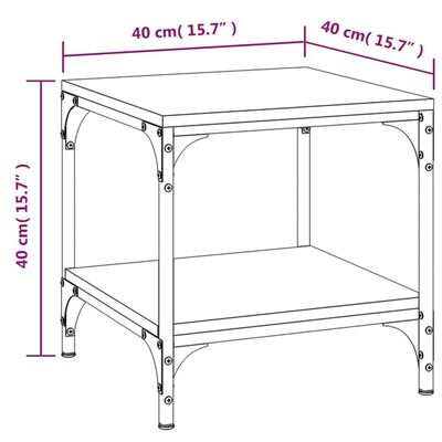 vidaXL Side Tables 2 pcs Black 40x40x40 cm Engineered Wood