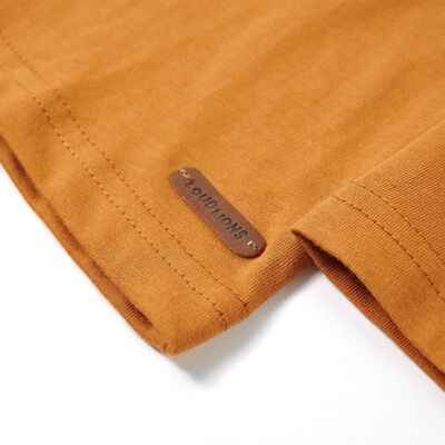 Kids' T-shirt with Long Sleeves Dark Ochre 128