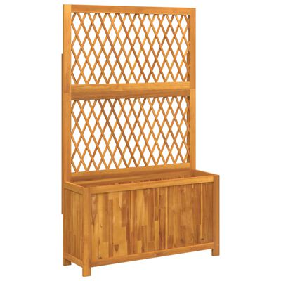 vidaXL Planter with Trellis 100x32x165 cm Solid Wood Acacia