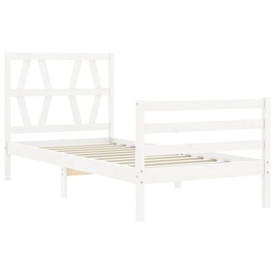 vidaXL Bed Frame without Mattress White 90x200 cm Solid Wood