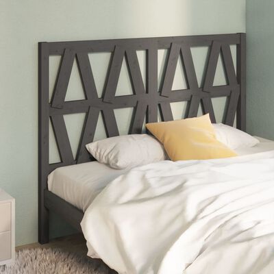 vidaXL Bed Headboard Grey 156x4x100 cm Solid Wood Pine