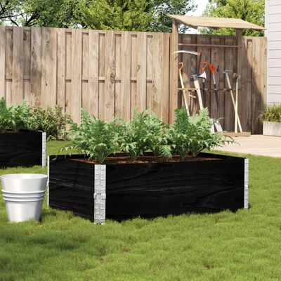 vidaXL Garden Planter Black 120x80 cm Solid Wood Pine