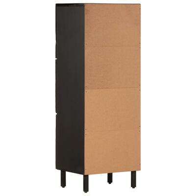 vidaXL Highboard Black 40x33x110 cm Solid Wood Mango