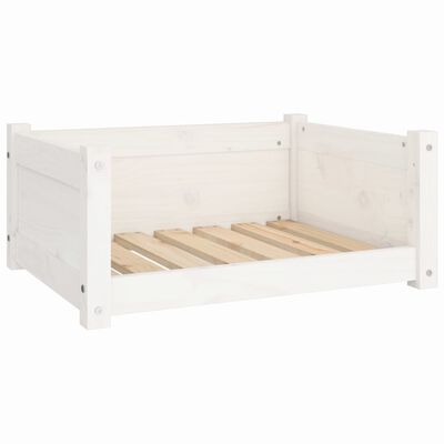 vidaXL Dog Bed White 65.5x50.5x28 cm Solid Pine Wood