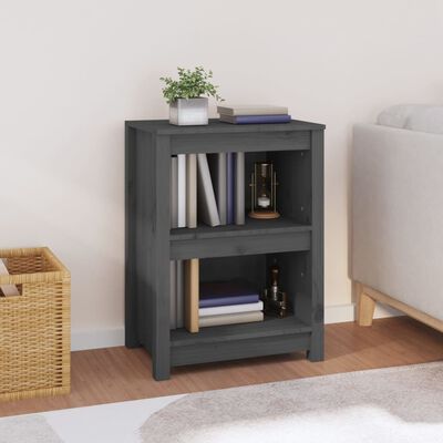 vidaXL Book Cabinet Grey 50x35x68 cm Solid Wood Pine