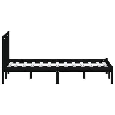 vidaXL Bed Frame without Mattress Black Small Double Solid Wood