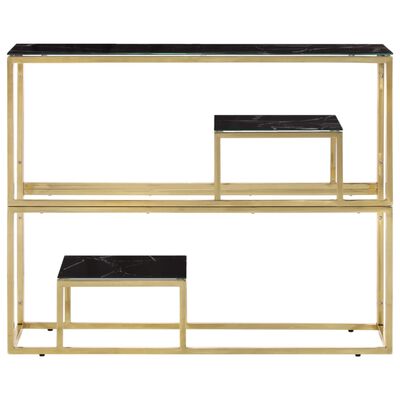 vidaXL Console Table Gold Stainless Steel and Tempered Glass