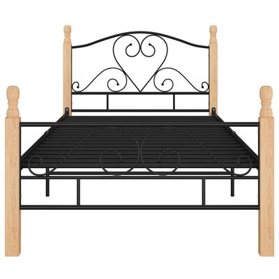 vidaXL Bed Frame without Mattress Black Metal 100x200 cm