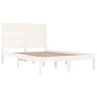 vidaXL Bed Frame White Solid Wood 120x190 cm Small Double