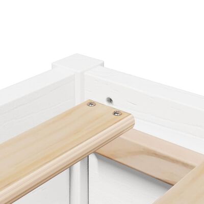 vidaXL Bed Frame without Mattress White 180x200 cm Super King Solid Wood Pine