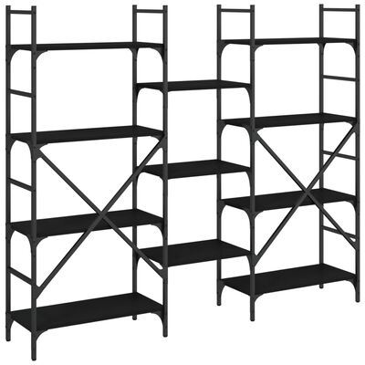 vidaXL Bookshelf Black 160x28.5x136.5 cm Engineered Wood