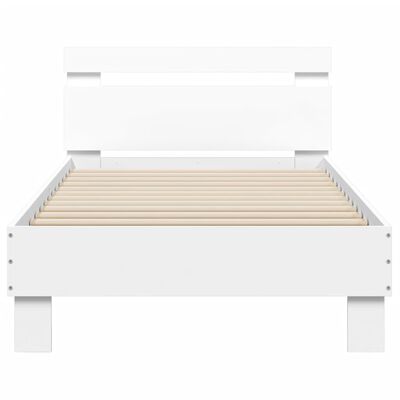 vidaXL Bed Frame without Mattress with Headboard White 90x190 cm Single