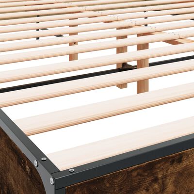 vidaXL Bed Frame without Mattress Smoked Oak 140x190 cm