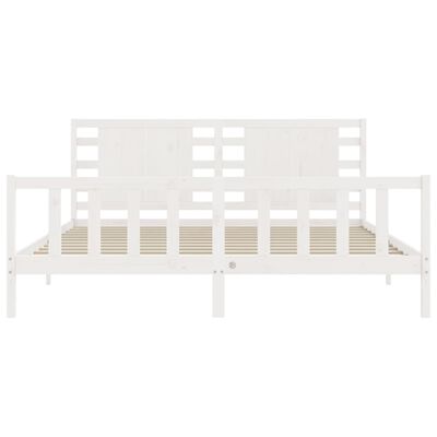 vidaXL Bed Frame without Mattress White 200x200 cm Solid Wood Pine