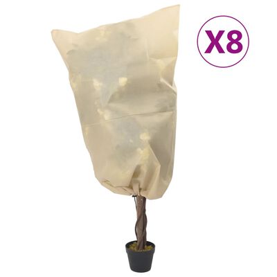 vidaXL Plant Fleece Covers with Drawstring 8 pcs 70 g/m² 0.8x1.2 m