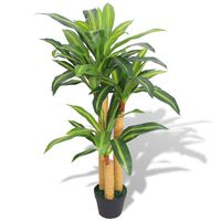 vidaXL Artificial Dracaena Plant with Pot 100 cm Green