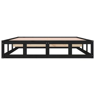 vidaXL Bed Frame without Mattress Black 180x200 cm Super King Solid Wood