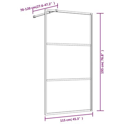 vidaXL Walk-in Shower Wall with Clear ESG Glass Red 115x195 cm