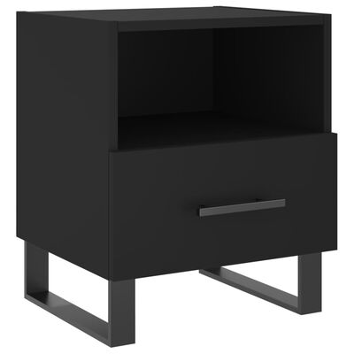 vidaXL Bedside Cabinet Black 40x35x47.5 cm Engineered Wood