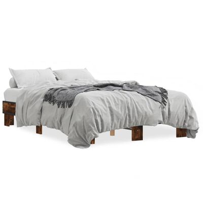 vidaXL Bed Frame without Mattress Smoked Oak 140x200 cm