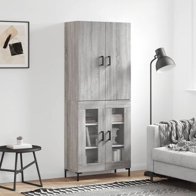 vidaXL Highboard Grey Sonoma 69.5x34x180 cm Engineered Wood