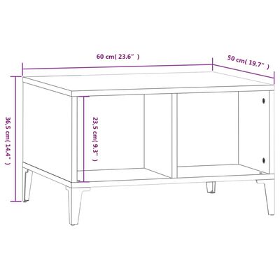 vidaXL Coffee Table Sonoma Oak 60x50x36.5 cm Engineered Wood