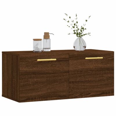 vidaXL Wall Cabinet Brown Oak 80x36.5x35 cm Engineered Wood