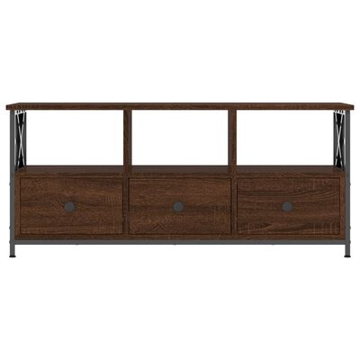 vidaXL TV Cabinet Brown Oak 102x33x45 cm Engineered Wood&Iron