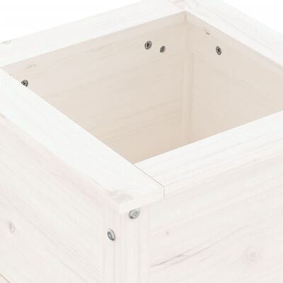 vidaXL Garden Planter White 40x40x39 cm Solid Wood Pine