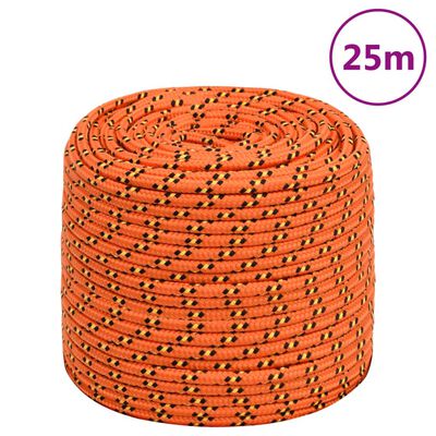 vidaXL Boat Rope Orange 8 mm 25 m Polypropylene