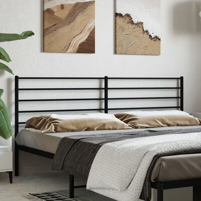 vidaXL Metal Headboard Black 193 cm