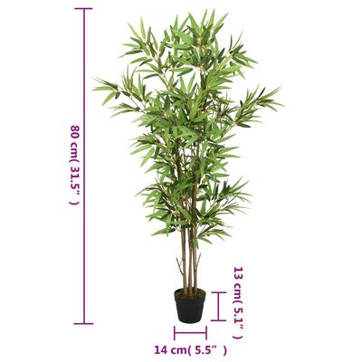 vidaXL Artificial Bamboo Tree 368 Leaves 80 cm Green