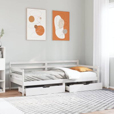 vidaXL Daybed with Drawers without Mattress 90x200 cm Solid Wood