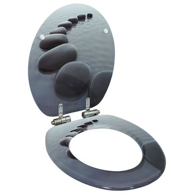 Indirect toegang Ewell vidaXL WC Toilet Seat with Soft Close Lid MDF Stones Design | vidaXL.ie
