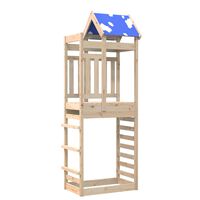 vidaXL Play Tower with Rockwall 85x52.5x239 cm Solid Wood Pine