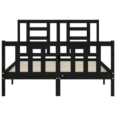 vidaXL Bed Frame without Mattress Black 140x200 cm Solid Wood Pine